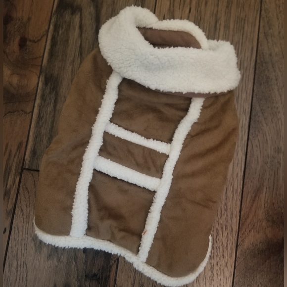 Brown Faux Suede Dog Coat Small - Picture 5 of 7